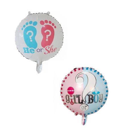 PALLONCINO IN MYLAR GENDER REVEAL PARTY 45CM